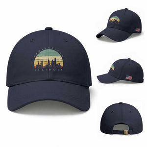 Vintage Springfield Illinois Pride Baseball Cap Scenic Cityscape Gift TS12 Baseball Cap Universal Fit Navy Print Your Wear