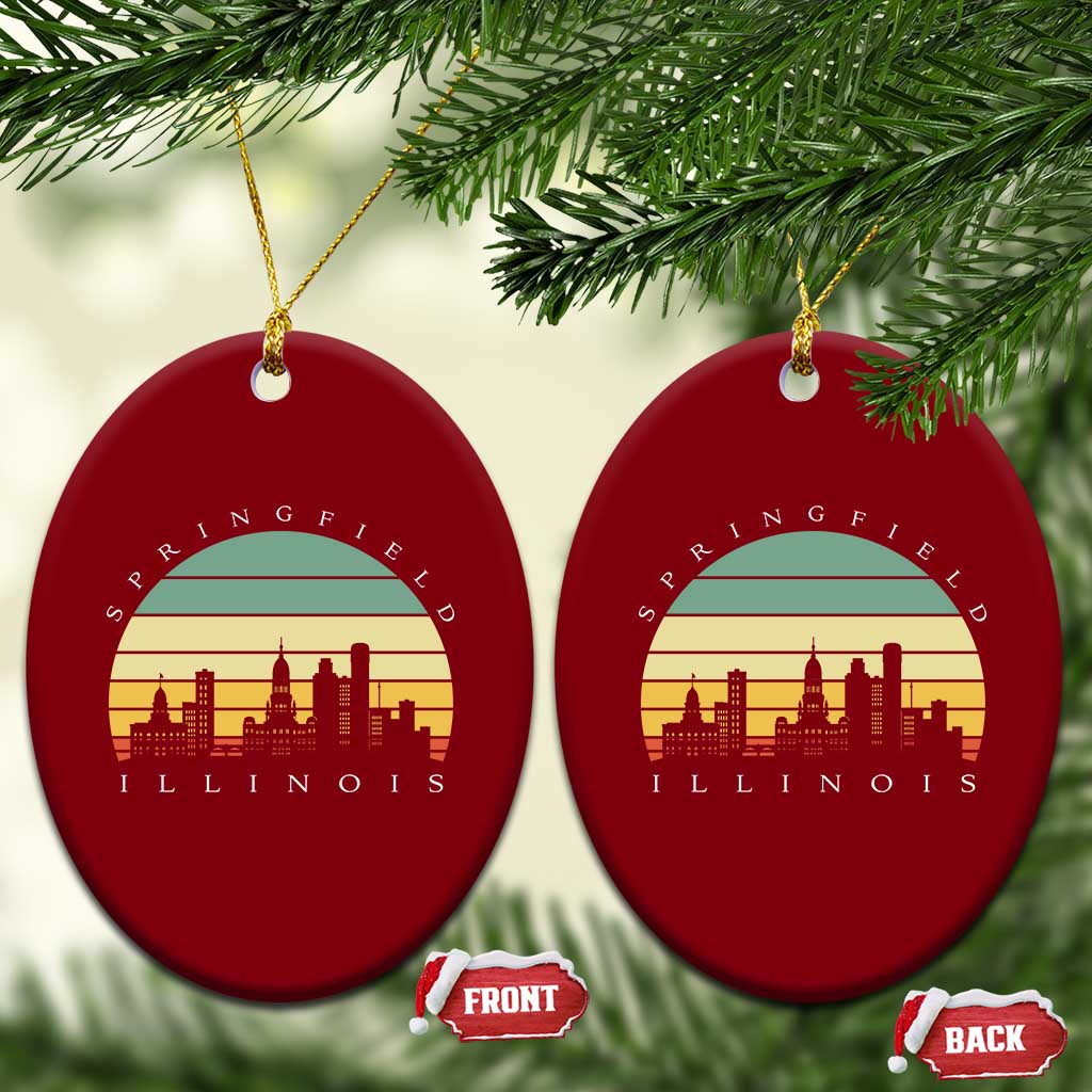 Vintage Springfield Illinois Pride Ceramic Ornament Scenic Cityscape Gift TS12 Print Your Wear