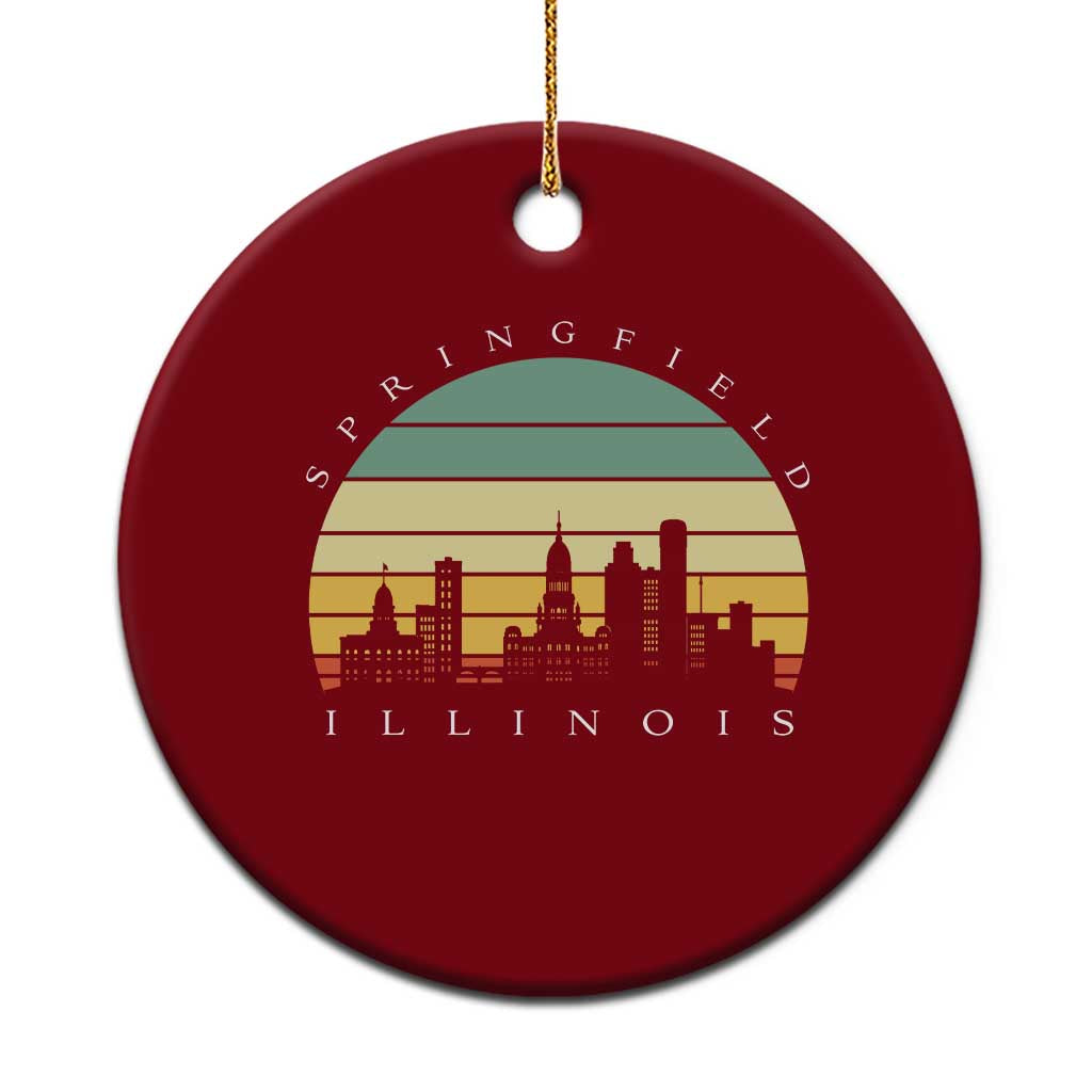 Vintage Springfield Illinois Pride Ceramic Ornament Scenic Cityscape Gift TS12 1pc Red Print Your Wear