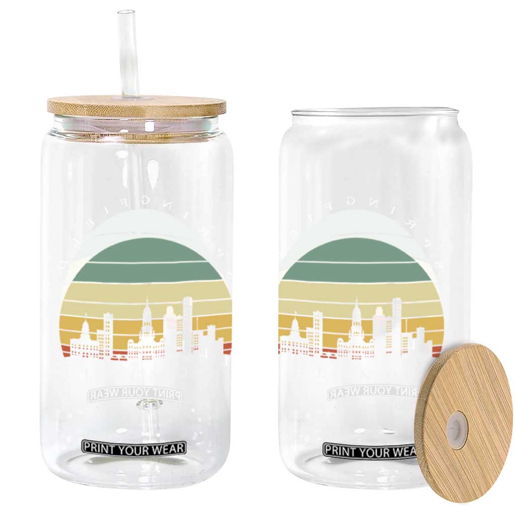 Vintage Springfield Illinois Pride Glass Can Scenic Cityscape Gift TS12 Print Your Wear