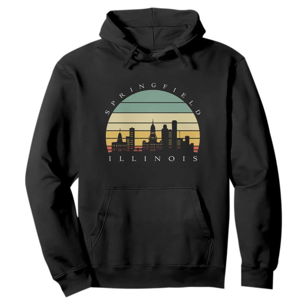Vintage Springfield Illinois Pride Hoodie Scenic Cityscape Gift TS12 Black Print Your Wear