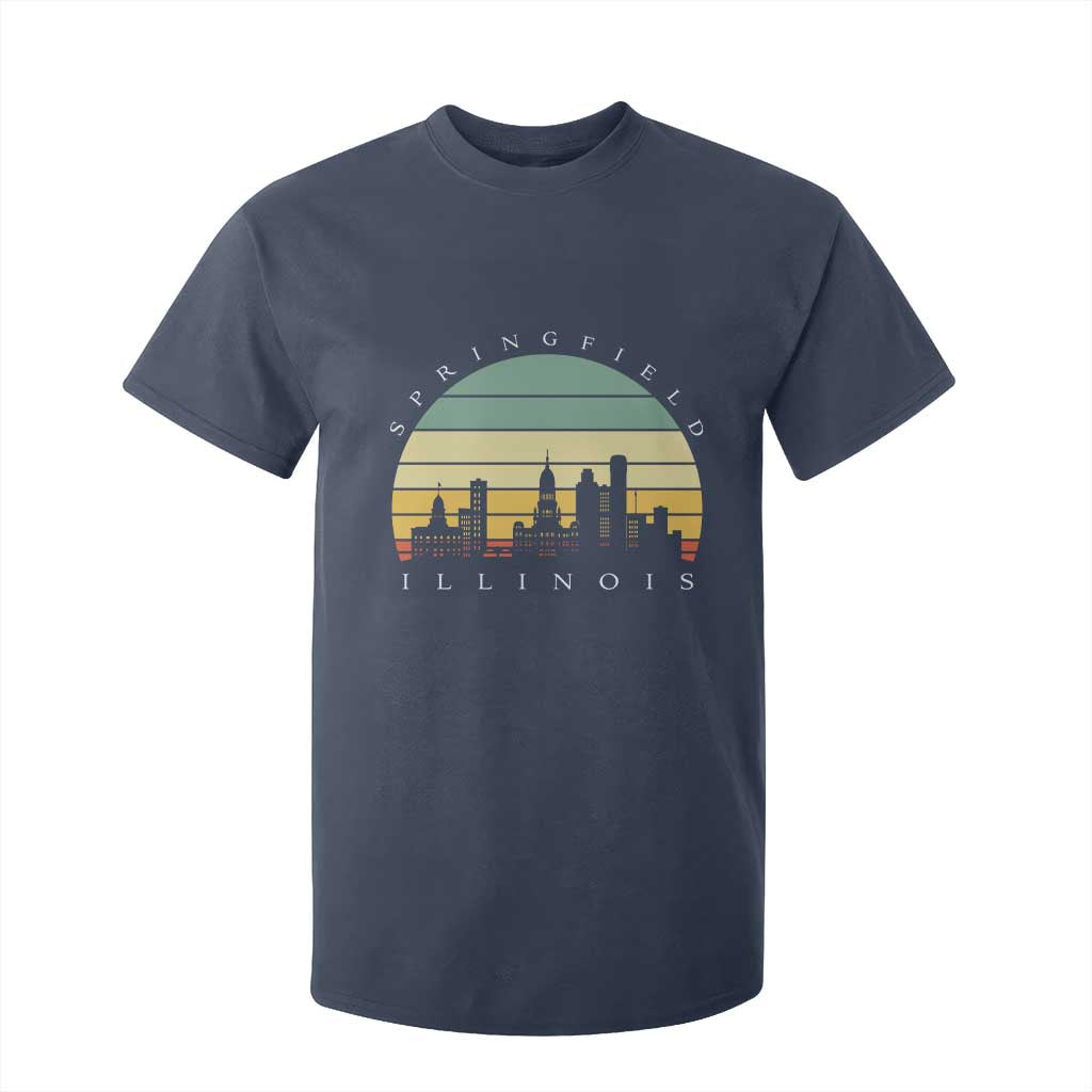 Vintage Springfield Illinois Pride T Shirt For Kid Scenic Cityscape Gift TS12 Navy Print Your Wear