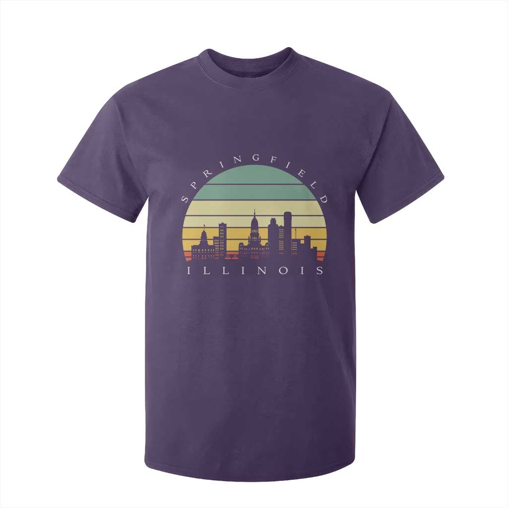 Vintage Springfield Illinois Pride T Shirt For Kid Scenic Cityscape Gift TS12 Purple Print Your Wear