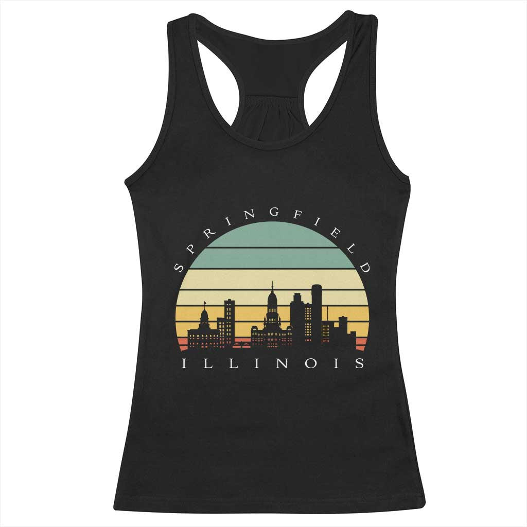 Vintage Springfield Illinois Pride Racerback Tank Top Scenic Cityscape Gift TS12 Black Print Your Wear