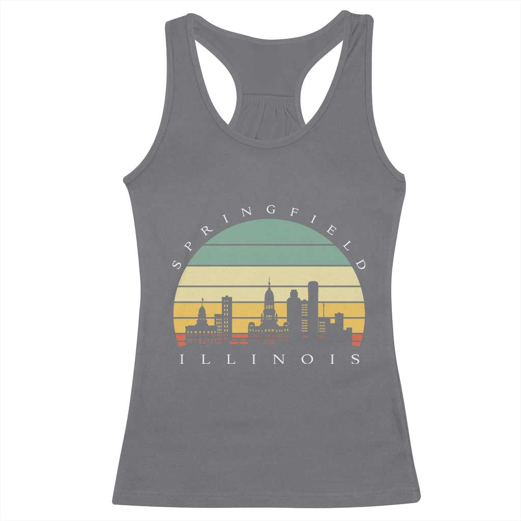 Vintage Springfield Illinois Pride Racerback Tank Top Scenic Cityscape Gift TS12 Charcoal Print Your Wear