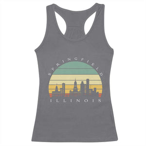 Vintage Springfield Illinois Pride Racerback Tank Top Scenic Cityscape Gift TS12 Charcoal Print Your Wear