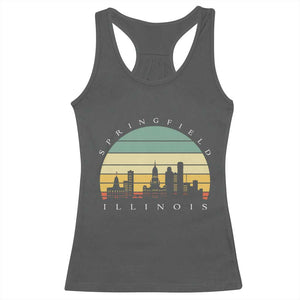 Vintage Springfield Illinois Pride Racerback Tank Top Scenic Cityscape Gift TS12 Dark Heather Print Your Wear