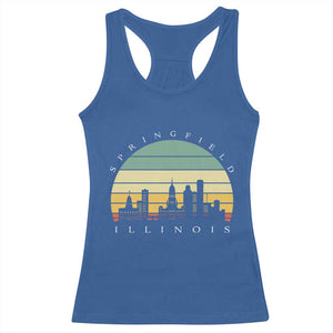 Vintage Springfield Illinois Pride Racerback Tank Top Scenic Cityscape Gift TS12 Royal Blue Print Your Wear