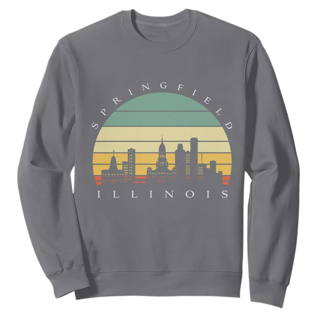 Vintage Springfield Illinois Pride Sweatshirt Scenic Cityscape Gift TS12 Charcoal Print Your Wear