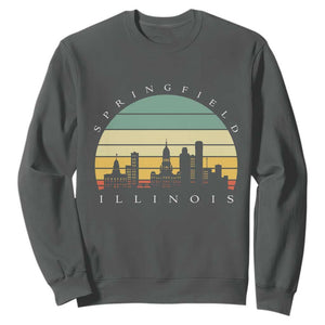 Vintage Springfield Illinois Pride Sweatshirt Scenic Cityscape Gift TS12 Dark Heather Print Your Wear