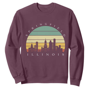 Vintage Springfield Illinois Pride Sweatshirt Scenic Cityscape Gift TS12 Maroon Print Your Wear