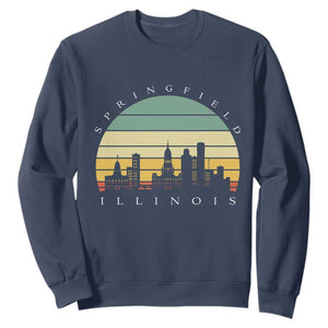 Vintage Springfield Illinois Pride Sweatshirt Scenic Cityscape Gift TS12 Navy Print Your Wear