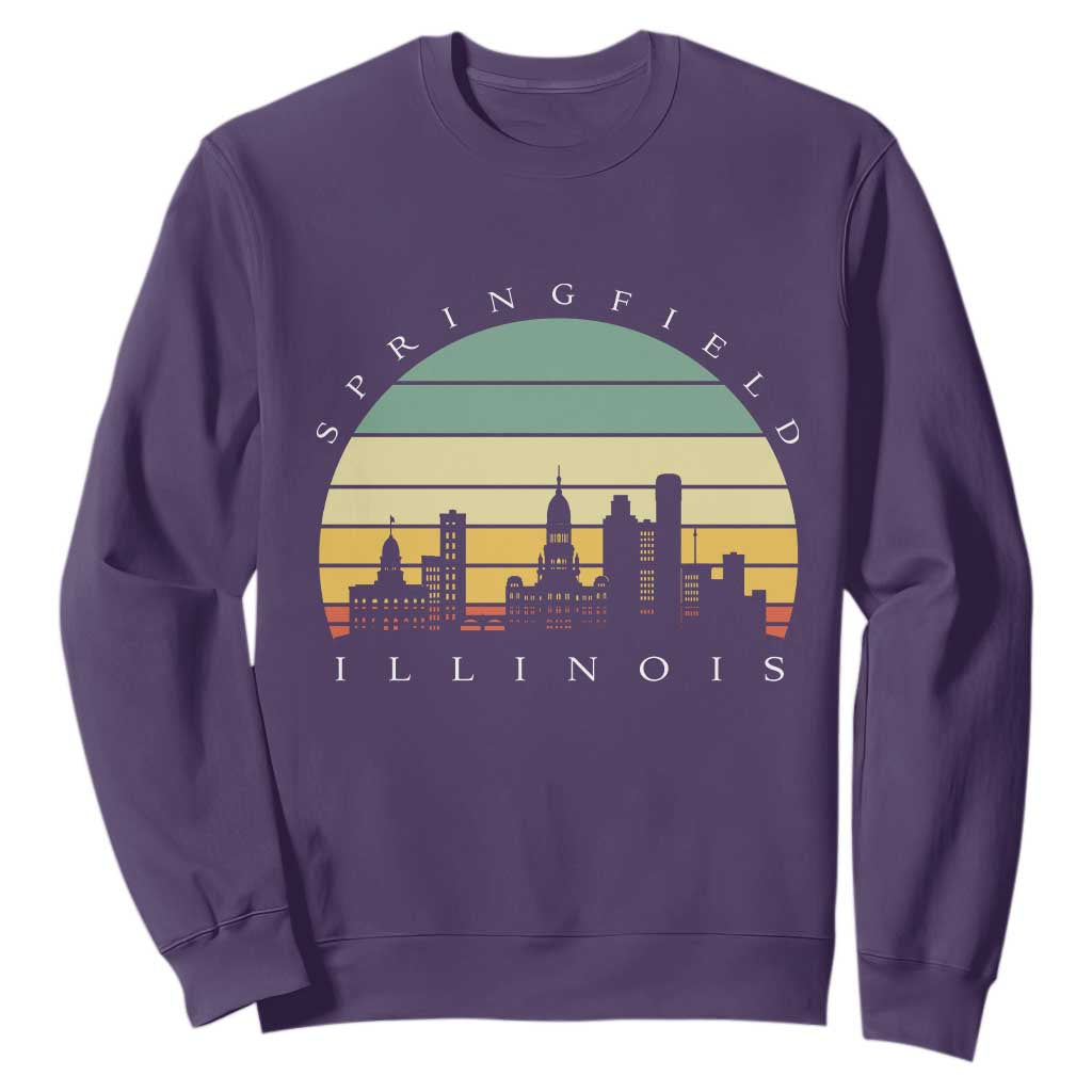 Vintage Springfield Illinois Pride Sweatshirt Scenic Cityscape Gift TS12 Purple Print Your Wear