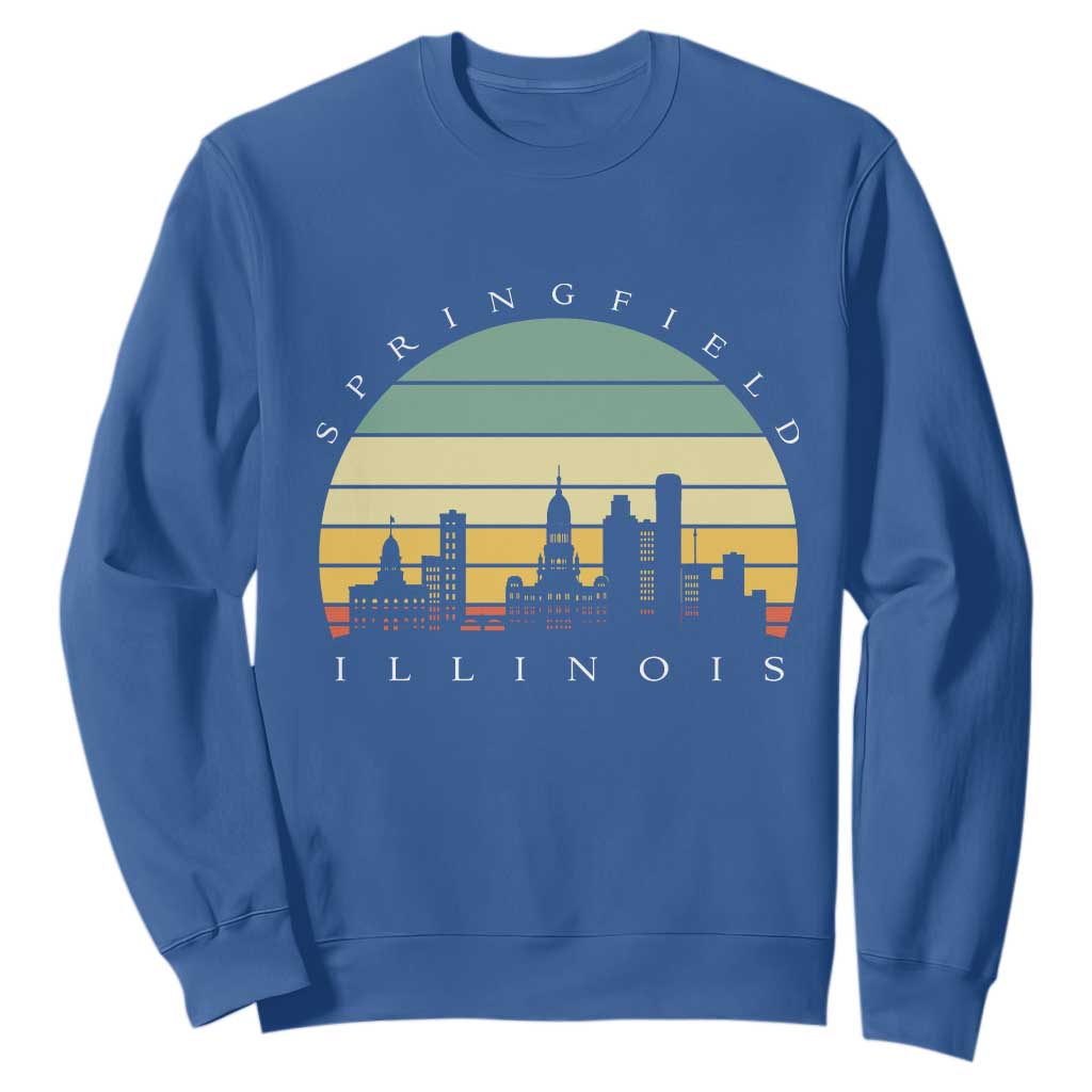 Vintage Springfield Illinois Pride Sweatshirt Scenic Cityscape Gift TS12 Royal Blue Print Your Wear
