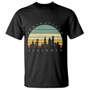 Vintage Springfield Illinois Pride T Shirt Scenic Cityscape Gift TS12 Black Print Your Wear