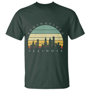 Vintage Springfield Illinois Pride T Shirt Scenic Cityscape Gift TS12 Dark Forest Green Print Your Wear