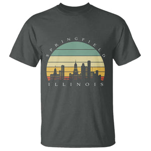 Vintage Springfield Illinois Pride T Shirt Scenic Cityscape Gift TS12 Dark Heather Print Your Wear