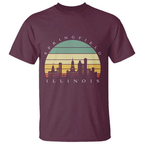 Vintage Springfield Illinois Pride T Shirt Scenic Cityscape Gift TS12 Maroon Print Your Wear