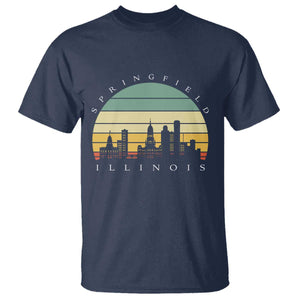 Vintage Springfield Illinois Pride T Shirt Scenic Cityscape Gift TS12 Navy Print Your Wear