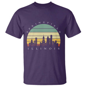 Vintage Springfield Illinois Pride T Shirt Scenic Cityscape Gift TS12 Purple Print Your Wear