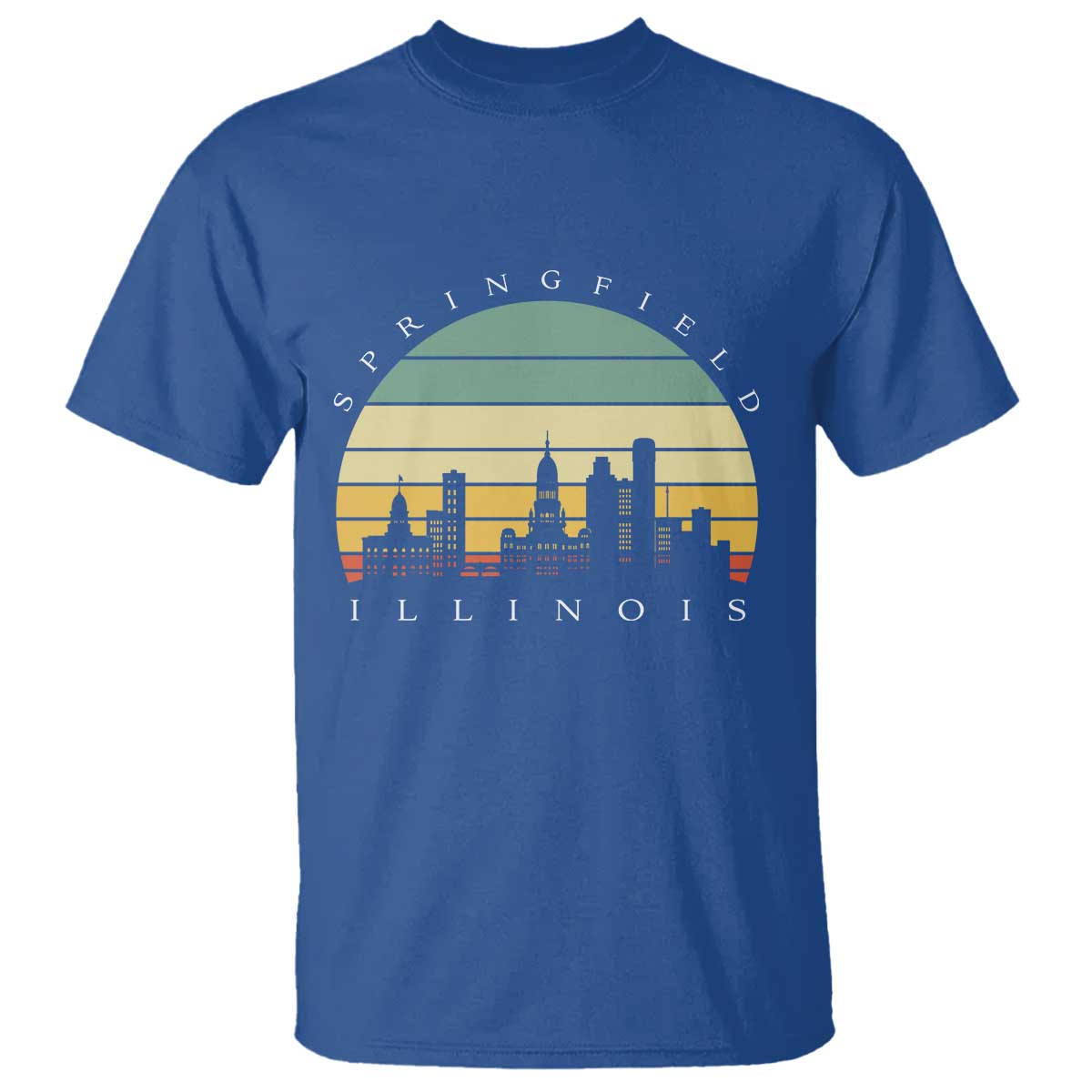 Vintage Springfield Illinois Pride T Shirt Scenic Cityscape Gift TS12 Royal Blue Print Your Wear