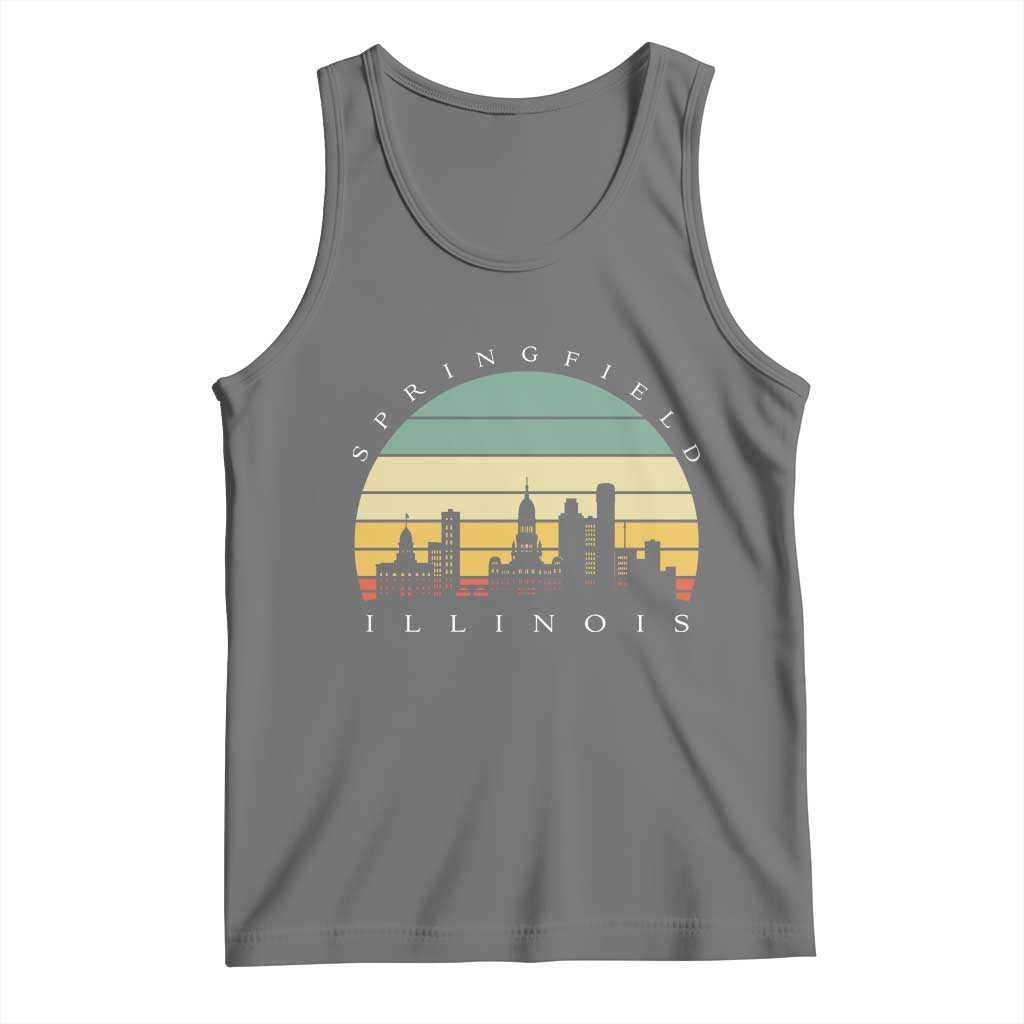 Vintage Springfield Illinois Pride Tank Top Scenic Cityscape Gift TS12 Black Heather Print Your Wear