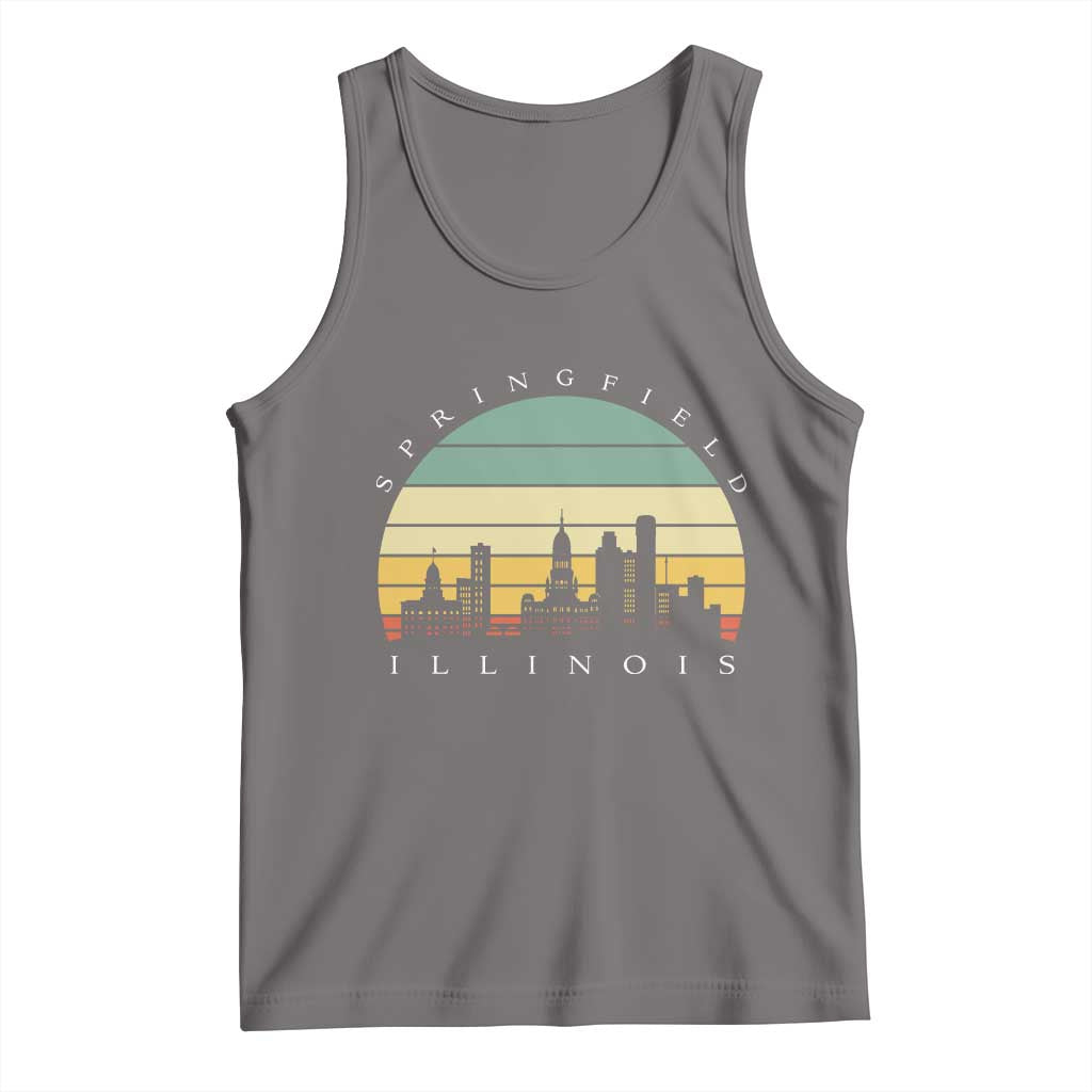 Vintage Springfield Illinois Pride Tank Top Scenic Cityscape Gift TS12 Deep Heather Print Your Wear