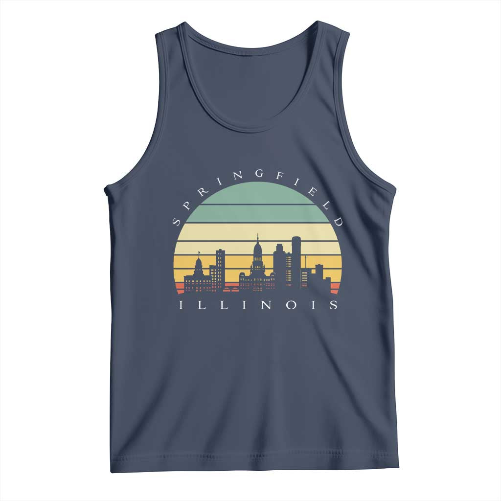 Vintage Springfield Illinois Pride Tank Top Scenic Cityscape Gift TS12 Navy Print Your Wear