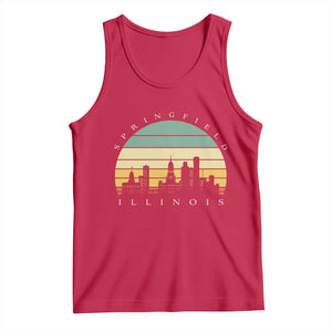 Vintage Springfield Illinois Pride Tank Top Scenic Cityscape Gift TS12 Red Print Your Wear