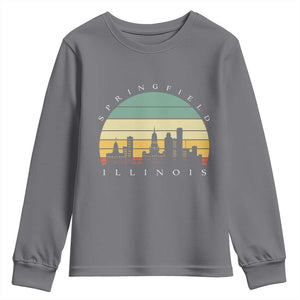 Vintage Springfield Illinois Pride Youth Sweatshirt Scenic Cityscape Gift TS12 Charcoal Print Your Wear