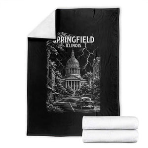 Historic Springfield Illinois Architecture Throw Blanket The Prairie State Souvenir Gift TS12 Black Print Your Wear