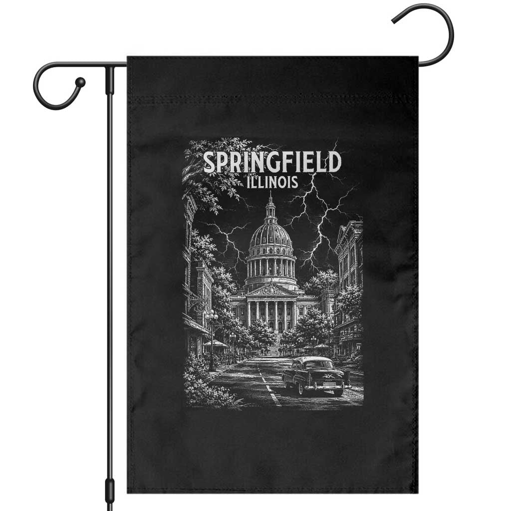 Historic Springfield Illinois Architecture Garden Flag The Prairie State Souvenir Gift TS12 Black Print Your Wear