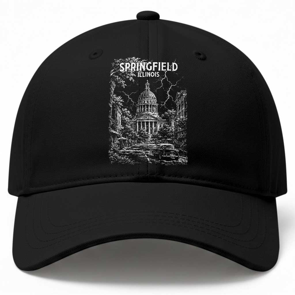 Historic Springfield Illinois Architecture Baseball Cap The Prairie State Souvenir Gift TS12 Print Your Wear