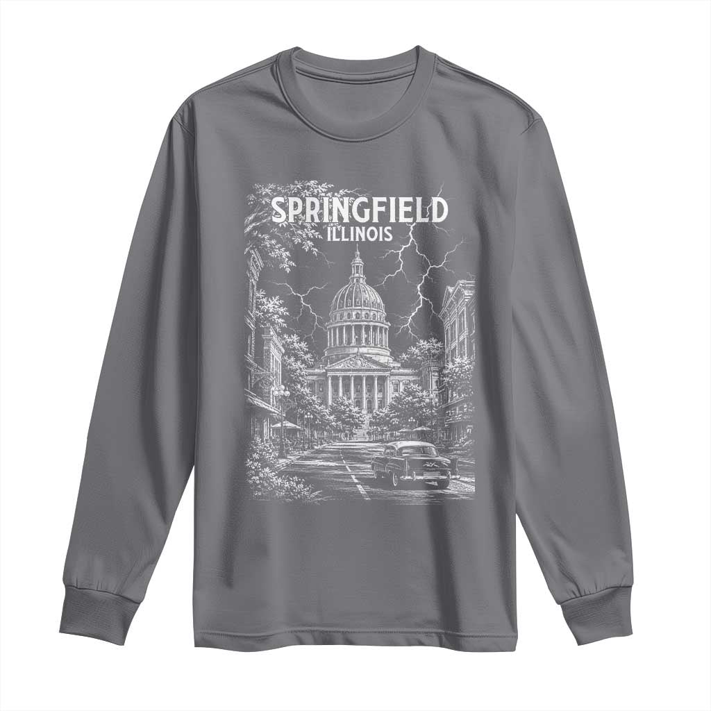 Historic Springfield Illinois Architecture Long Sleeve Shirt The Prairie State Souvenir Gift TS12 Charcoal Print Your Wear