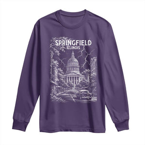 Historic Springfield Illinois Architecture Long Sleeve Shirt The Prairie State Souvenir Gift TS12 Purple Print Your Wear