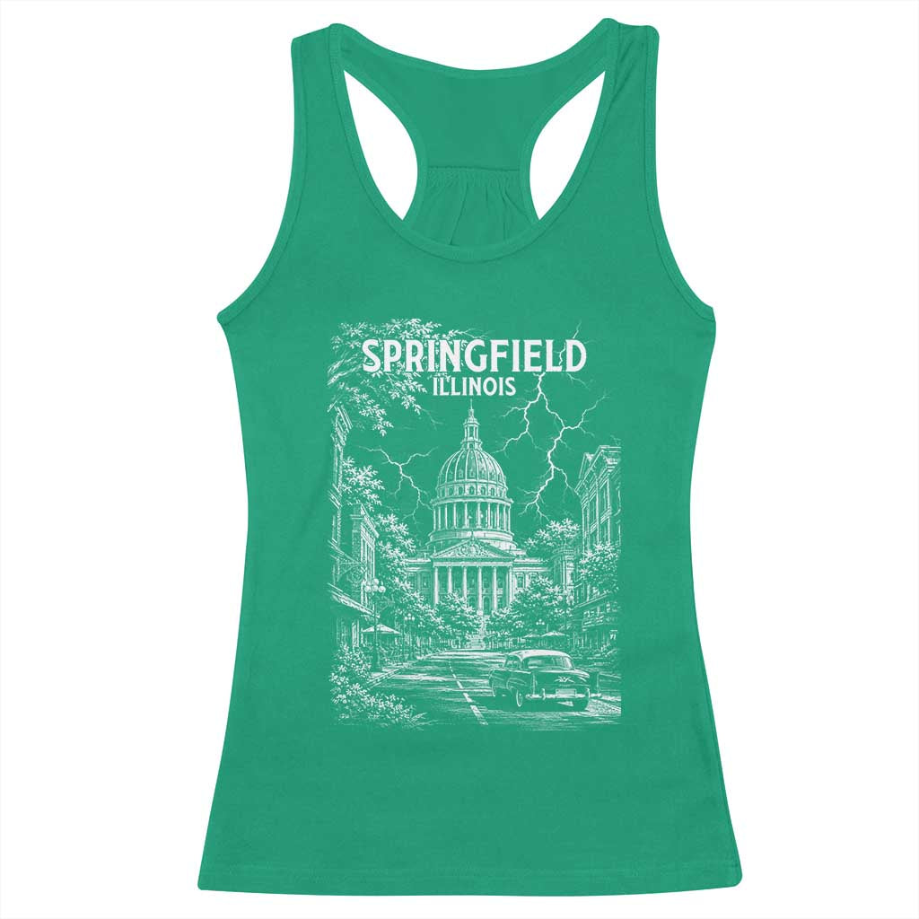 Historic Springfield Illinois Architecture Racerback Tank Top The Prairie State Souvenir Gift TS12 Irish Green Print Your Wear