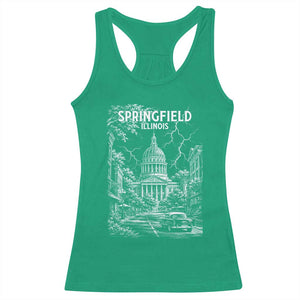 Historic Springfield Illinois Architecture Racerback Tank Top The Prairie State Souvenir Gift TS12 Irish Green Print Your Wear