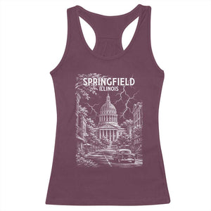 Historic Springfield Illinois Architecture Racerback Tank Top The Prairie State Souvenir Gift TS12 Maroon Print Your Wear