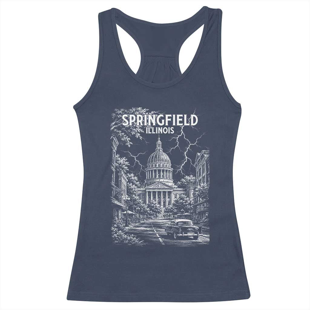 Historic Springfield Illinois Architecture Racerback Tank Top The Prairie State Souvenir Gift TS12 Navy Print Your Wear