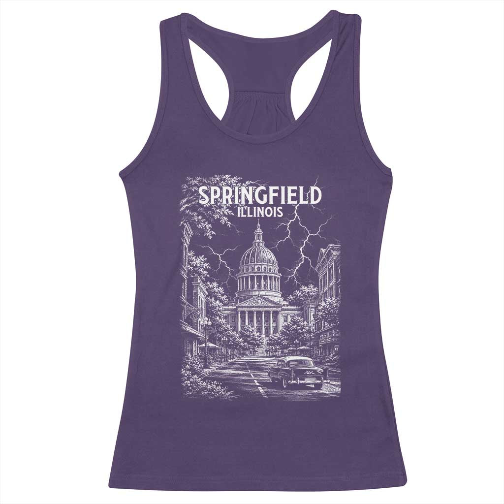 Historic Springfield Illinois Architecture Racerback Tank Top The Prairie State Souvenir Gift TS12 Purple Print Your Wear