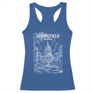 Historic Springfield Illinois Architecture Racerback Tank Top The Prairie State Souvenir Gift TS12 Royal Blue Print Your Wear