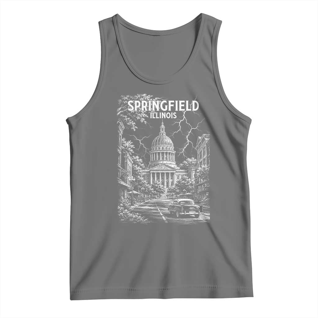 Historic Springfield Illinois Architecture Tank Top The Prairie State Souvenir Gift TS12 Black Heather Print Your Wear