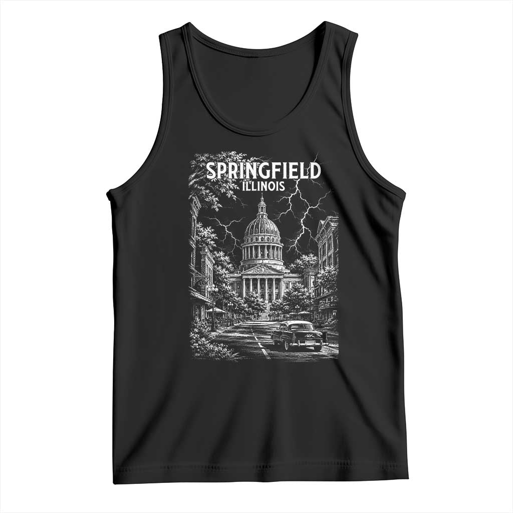Historic Springfield Illinois Architecture Tank Top The Prairie State Souvenir Gift TS12 Black Print Your Wear