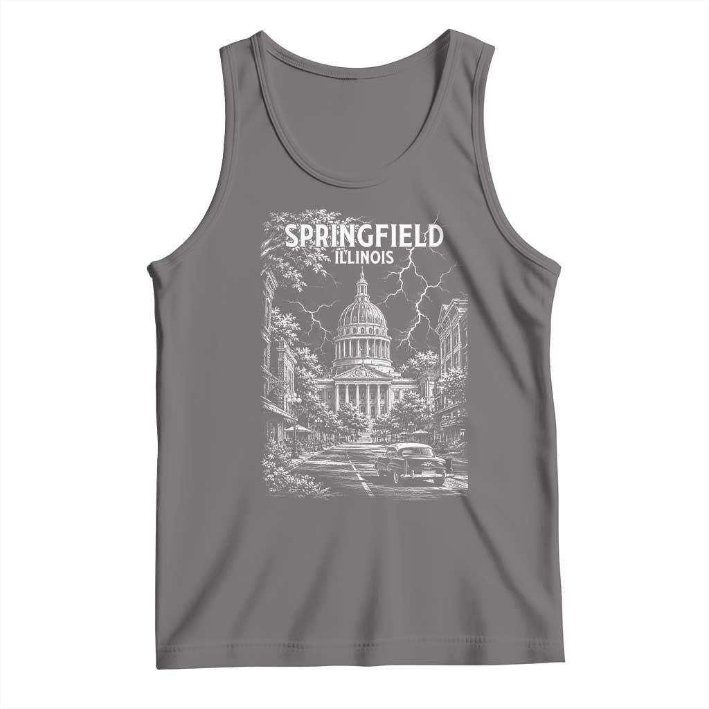 Historic Springfield Illinois Architecture Tank Top The Prairie State Souvenir Gift TS12 Deep Heather Print Your Wear
