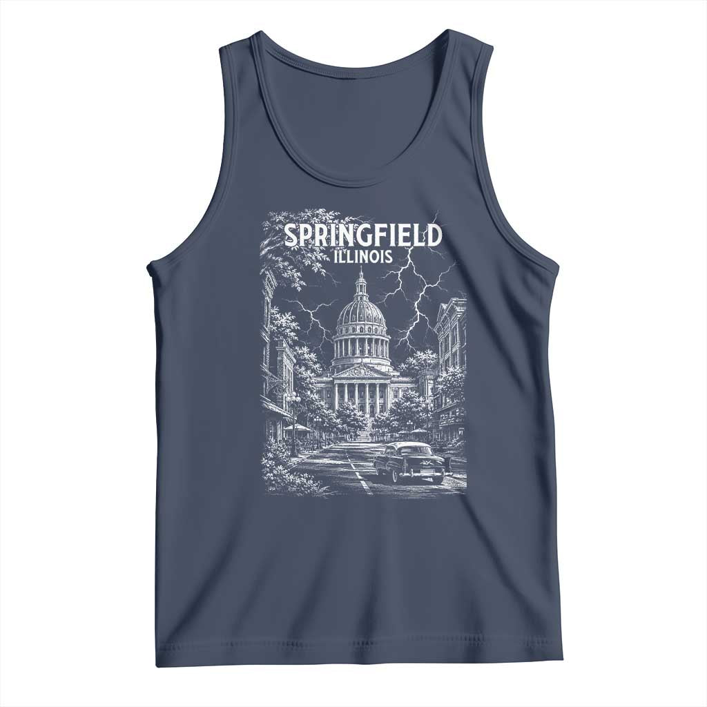 Historic Springfield Illinois Architecture Tank Top The Prairie State Souvenir Gift TS12 Navy Print Your Wear