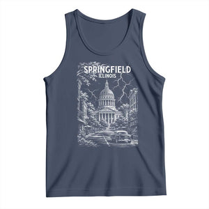 Historic Springfield Illinois Architecture Tank Top The Prairie State Souvenir Gift TS12 Navy Print Your Wear