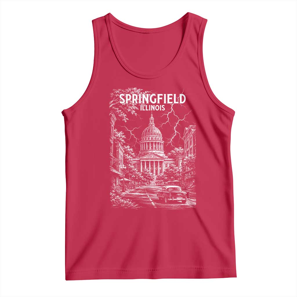 Historic Springfield Illinois Architecture Tank Top The Prairie State Souvenir Gift TS12 Red Print Your Wear