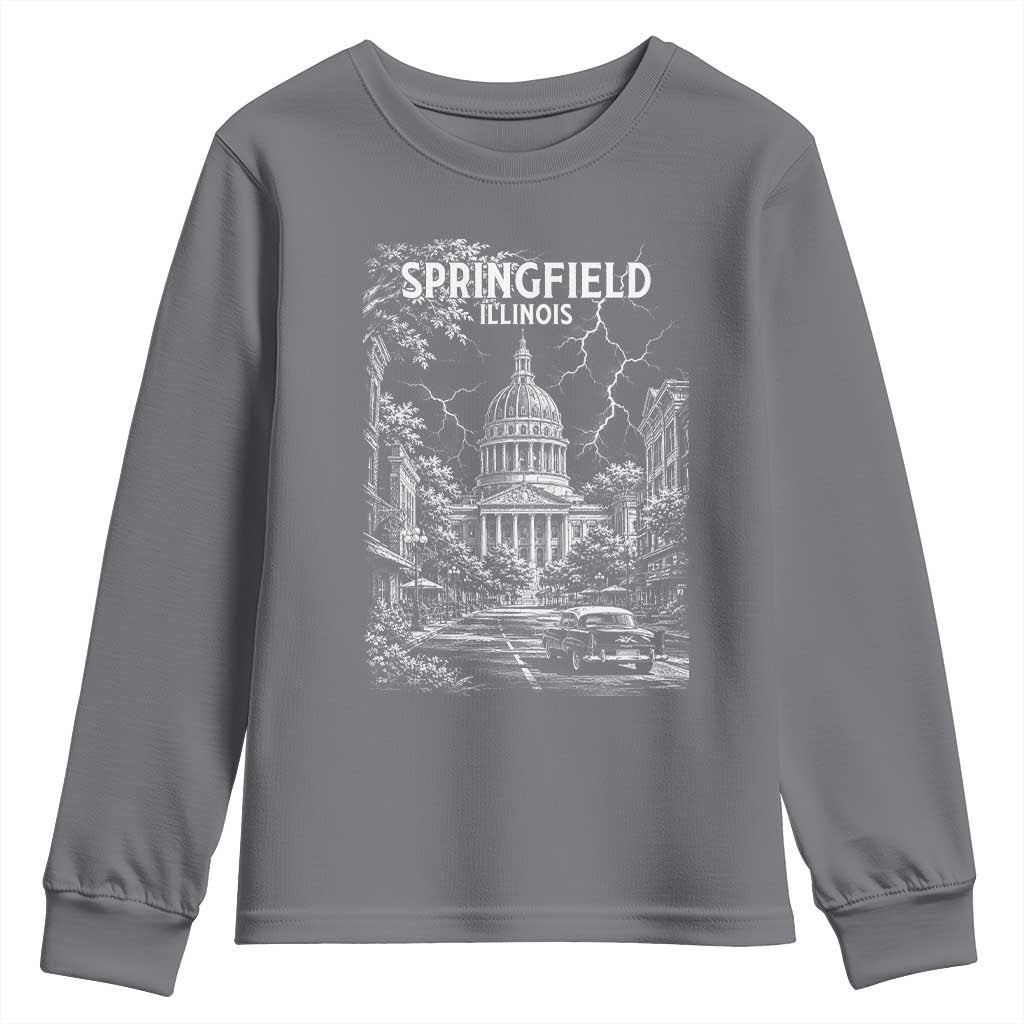 Historic Springfield Illinois Architecture Youth Sweatshirt The Prairie State Souvenir Gift TS12 Charcoal Print Your Wear