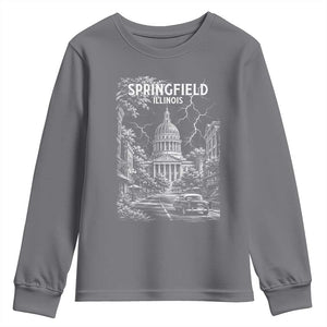 Historic Springfield Illinois Architecture Youth Sweatshirt The Prairie State Souvenir Gift TS12 Charcoal Print Your Wear