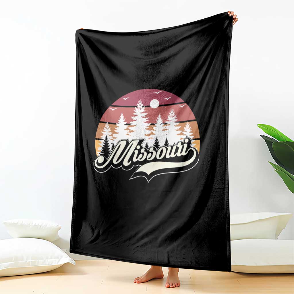 Missouri Travel Gift Throw Blanket Vintage Forest River Landscape TS12 Print Your Wear